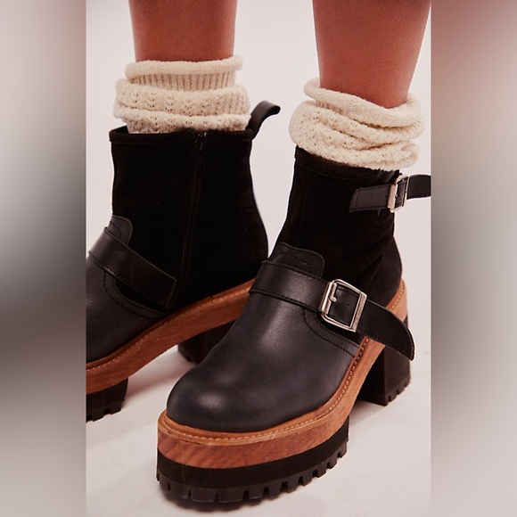 🆕 FREE PEOPLE | CARTER CROP PLATFORM BOOT | BLACK | SIZE: US 8 - Picture 2 of 7